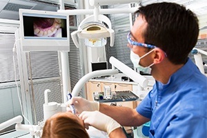 Dentist capturing intraoral images