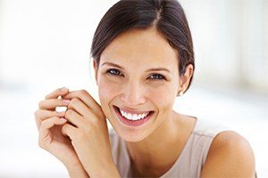 Woman with flawless smile