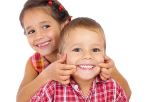 two kids smiling