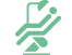 Animated patient in dental chair icon