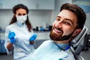 Man smiling with dental implants in Dallas