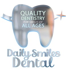 Daily Smiles Dental logo in Dallas saying Quality Dentistry for Smiles of All Ages