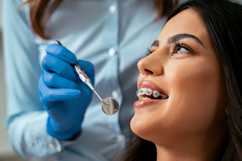 A dental patient learning about braces treatment time
