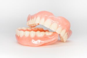 dentures against a white background